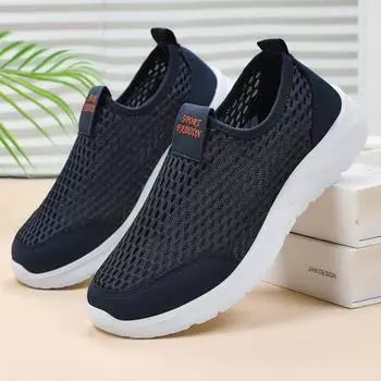 Туфли мужские и женские одинаковые летние сетчатые полые дышащие повседневные туфли с одной педалью универсальные одинарные туфли 36
