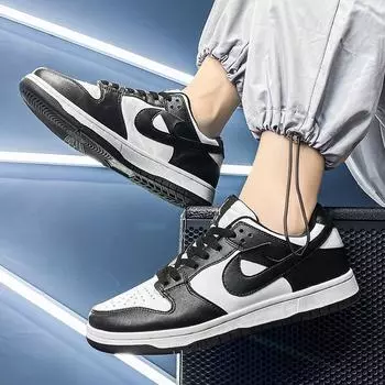 Туфли мужские модные черно-белые панда новые пара студенческие ВВС Нет. 1 доска обувь повышение спортивной aj12 Путянь 35