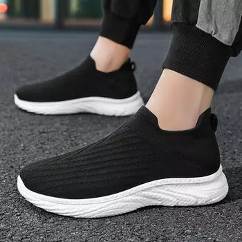 Туфли мужские новые дышащие и не пахнущие туфли повседневные туфли легкие тканевые туфли высокие эластичные носки туфли 39