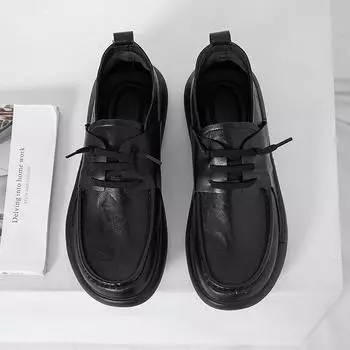 Туфли Мужские Повседневные Кожаные Деловые Tenis Masculino Платье Tenis De Hombre Мокасины Мокасин Tenis Caballero Дизайнерские Лоферы 38 чёрный