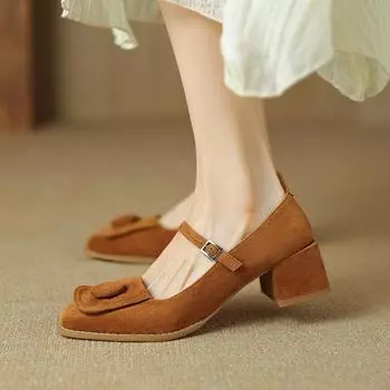 Туфли на каблуках 5 см из натуральной кожи для женщин, лаконичные туфли на каблуках для зрелых женщин, модные туфли на высоком каблуке для отдыха, размеры 34-39 34 чёрный