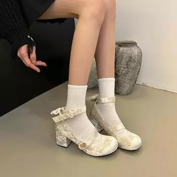 Туфли на каблуках, платформе, с круглым носком, с неглубоким ртом, 2025, модная женская обувь, повседневные кроссовки, новые, удобные 34 белый