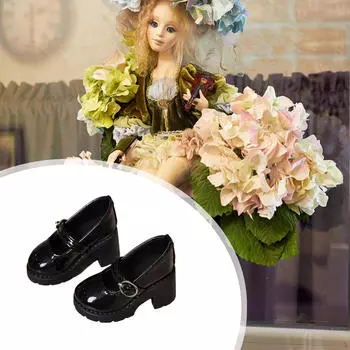 Туфли на каблуке 1/4, Модная гибкость своими руками, Одежда, Образовательная мода, ПУ, Кукла чёрный