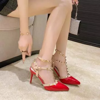 Туфли на каблуке женские босоножки на каблуке 2024 лето новые квадратные носки босоножки женские сексуальные высокие каблуки платье вечерние тонкие каблуки сандалии де мухер 35 чёрный