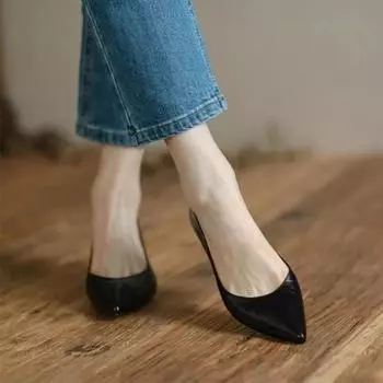 Туфли на квадратном каблуке женские туфли-лодочки модная официальная обувь для женщин люксовый бренд высокого качества распродажа оптовая акция горячее предложение для молодых 35