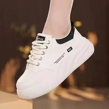 Туфли на платформе белые женские универсальные кроссовки Muffin осень новые дышащие новые популярные повседневные спортивные туфли для скейтбординга 35