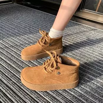 Туфли на платформе, ботильоны для женщин 2024 года, новые ретро-ботинки на толстой подошве, женская обувь, модная нескользящая обувь на босу ногу, Zapatos De Mujer 35 хаки