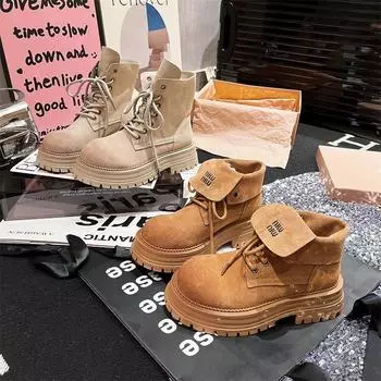 Туфли на платформе Ботильоны для женщин Массивные ботинки Женская женская обувь Черные ботинки Женские босоножки 35