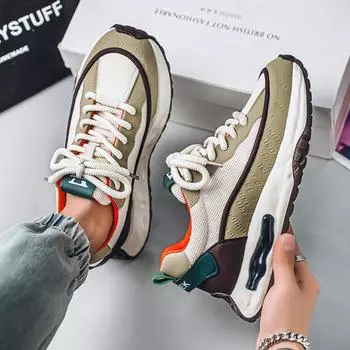 Туфли на платформе для папы, мужские, весенние и летние, ретро, сетчатые, дышащие, спортивная и повседневная обувь, новые, модные мужские туфли 39