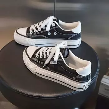 Туфли на платформе из парусины женские универсальные туфли Ulzzang Muffin Shoes Small Blackboard Shoes Tide 35 белый