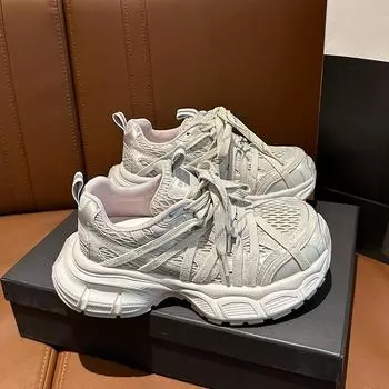 Туфли на платформе Spider Web с ремешком для папы, весна-лето 2025, новые сетчатые, дышащие, для бега, для спорта и отдыха 35