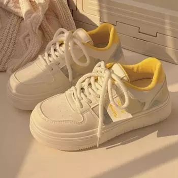 Туфли на платформе в стиле кампуса, оригинальные белые туфли, весна 2025, повседневные универсальные туфли для женщин 35