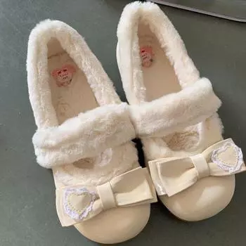 Туфли на платформе в стиле Лолиты, женские туфли с круглым носком, универсальные, легкие, флисовые, маленькие кожаные туфли Мэри Джейн, зимние флисовые туфли принцессы из хлопка 35