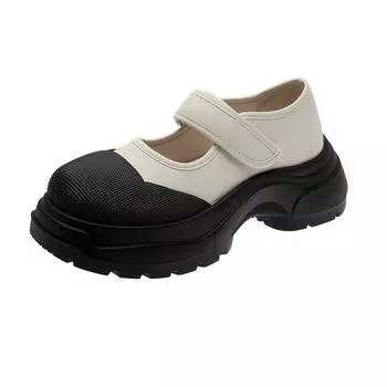 Туфли на платформе Женские туфли-лодочки Дерби Оксфорды Лоферы Толстый каблук Платформа Женская обувь Женская повседневная Ретро колледж Повседневная обувь 35