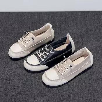 Туфли на плоской подошве Белые туфли Кожаные женские туфли 35 чёрный