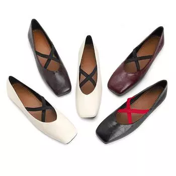 Туфли на плоской подошве для женщин. Балетки с квадратным носком и ремешками. Балетки на плоской подошве. Удобная нарядная обувь для работы, свадьбы, офиса, повседневная обувь для ходьбы для женщин. 35 чёрный