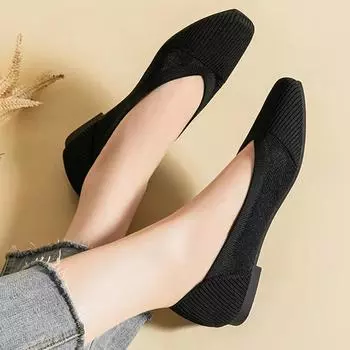 Туфли на плоской подошве для женщин, летние новые сетчатые дышащие нескользящие рабочие туфли на резиновой подошве, модные мягкие легкие туфли с квадратным носком 34 абрикосовый света