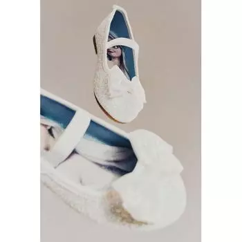 Туфли на плоской подошве с блестками HM, белые Frozen