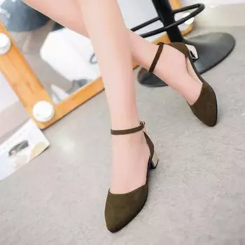 Туфли на плоской подошве с острым носком, повседневные, с ремешком на щиколотке, с пряжкой, удобные, балетки больших размеров, женские, неглубокие, кожаные туфли hjm7 4 чёрный