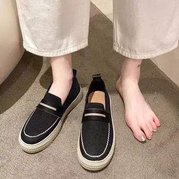 Туфли на плоской подошве Женская обувь Весна 2024 Лоферы Эспадрильи Босоножки Повседневные кроссовки Удобные сетчатые мокасины на платформе без застежек 35 бежевый