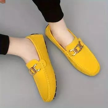 Туфли на плоской подошве женские 2024 новые мокасины на плоской подошве мужские повседневные мокасины без застежек большой размер 47 туфли-лодочки мокасины, для вождения и прогулок 37 жёлтый