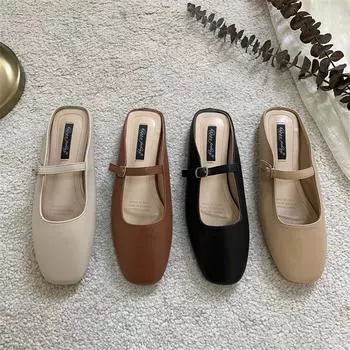 Туфли на плоской подошве, женские дизайнерские мюли на каблуке, летние элегантные тапочки с острым носком, женские повседневные туфли на открытом воздухе ярких цветов 35