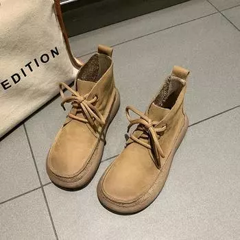 Туфли на плоской подошве женские из натуральной кожи с круглым носком, прошитые, на шнуровке, на толстой подошве, женские туфли на низком каблуке, ручная работа, большой размер 42 серый