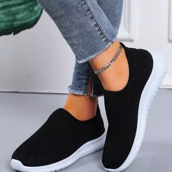 Туфли на плоской подошве, женские повседневные туфли из дышащей сетки, слипоны, прогулочные туфли, летние модные женские кроссовки 2024 года 36 белый