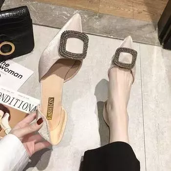 Туфли на шпильке с острым носком, женские, весна-лето 2025, универсальные туфли в стиле феи, средний каблук, неглубокий носок, женские туфли 34