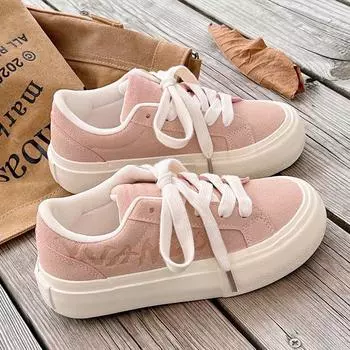 Туфли на толстой подошве для девушек-студенток, универсальный дизайн, маленькие белые туфли Sense, новые 35 розовый