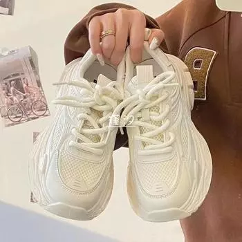 Туфли на толстой подошве для пап, женские, весна 2025, новая модная универсальная повседневная спортивная обувь высокого класса 35
