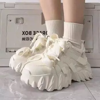 Туфли на толстой подошве для папы, женские, весна-осень 2024, новые шикарные туфли, женская дизайнерская универсальная повседневная обувь 35