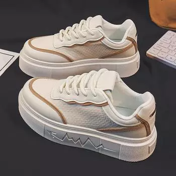 Туфли на толстой подошве, мужские, весна-осень, новые туфли для увеличения роста, модные, универсальные, трендовые туфли с низким верхом, мужские туфли, белые туфли 39