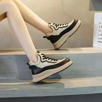 Туфли на толстой подошве Повседневная женская обувь 35 чёрный