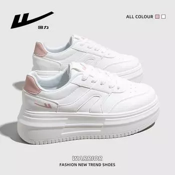 Туфли на толстой подошве Pull Back Женская обувь Повседневная универсальная маленькая белая обувь Модная обувь для скейтбординга 35 белый