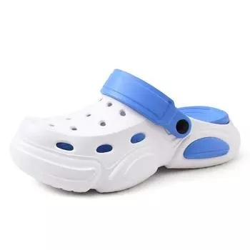 Туфли на толстой подошве с увеличением роста, женская летняя обувь, новые пляжные туфли, нескользящие, с закрытым носком, крутые шлепанцы, мужские 40-41