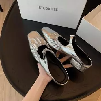 Туфли на толстом каблуке для женщин 34 абрикосовый