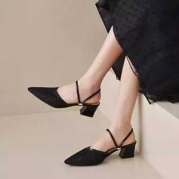 Туфли на толстом каблуке One Word Cool 35 чёрный