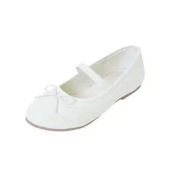 Туфли на выход, ленточные балетки, лакированные туфли-лодочки на плоской подошве, для девочек, для школьной церемонии поступления, церемонии выпуска, детского сада, начальной школы, платье белый