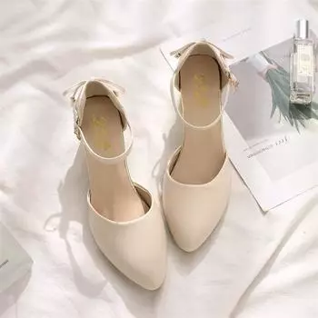 Туфли на высоком каблуке Baotou, детские, новинка 2024 года, весна-лето, стиль феи, средний каблук, темперамент, универсальные, полые, женские 35 чёрный