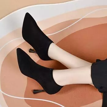 Туфли на высоком каблуке, модная обувь 34 чёрный