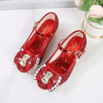 Туфли на высоком каблуке Princess Crystal для девочек 2025 года Size 28, 18cm синий