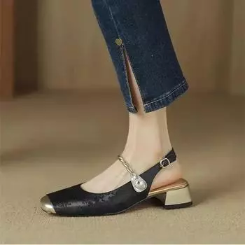 Туфли на высоком каблуке с квадратным носком, женские модные дизайнерские босоножки, женские зеленые туфли-лодочки с открытой пяткой, туфли-лодочки Muller, женские 2024 34