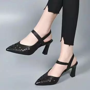 Туфли на высоком каблуке с острым носком, женские сандалии, пикантные летние модельные туфли с открытым носком, прогулочные женские туфли-лодочки 35 бежевый