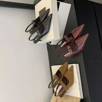 Туфли на высоком каблуке с острым носком Модные женские туфли Босоножки на высоком каблуке из лакированной кожи 35 красный