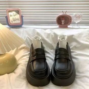 Туфли на высоком каблуке, женская обувь, туфли на толстом каблуке в стиле ретро, женская униформа, туфли на платформе для колледжа, женская обувь 36