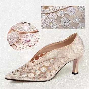 Туфли на высоком каблуке женские летние женские сетчатые дышащие туфли на платформе с острым носком сексуальные женские туфли Мэри Джейн туфли Zapatos Mujer 35 чёрный