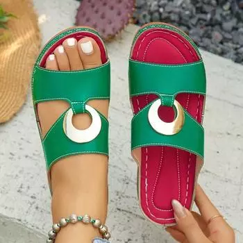 Туфли на высоком каблуке, женские сандалии, весна/лето 2025, новый универсальный дизайн с вырезами 35 зелёный