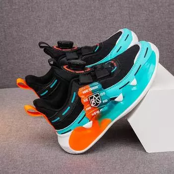 Туфли-ночные светильники унисекс на весну/осень, модная спортивная обувь для мальчиков на толстой подошве, спортивная обувь для девочек с вращающимися пуговицами 28 белый