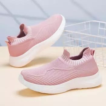 Туфли-носки на платформе с одной педалью, всесезонные дышащие и удобные женские туфли больших размеров, легкие повседневные спортивные туфли для женщин 36